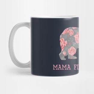 Flowers Mama Bear Beautiful Colorful Design Gift Mug